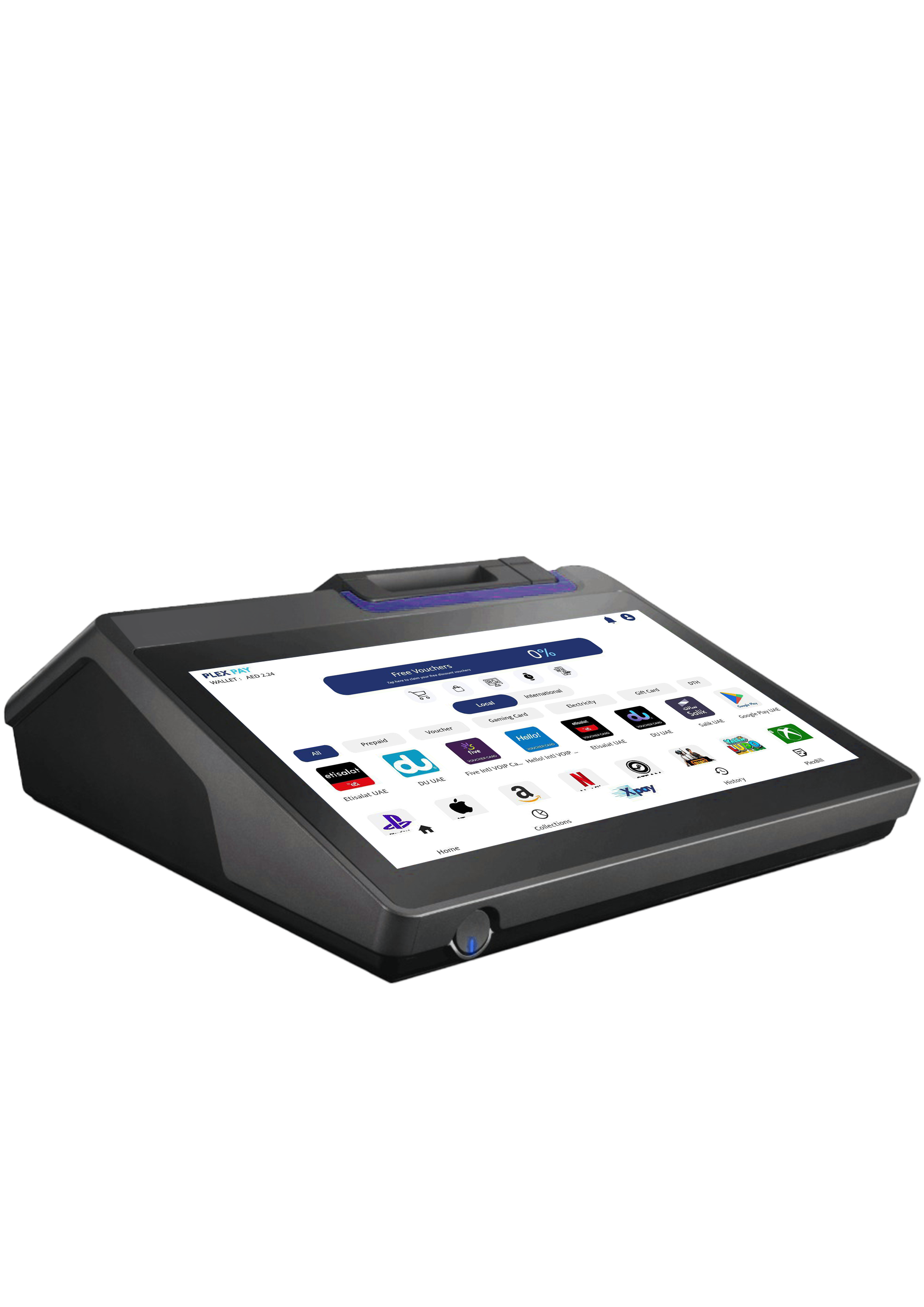 Back view of POS device